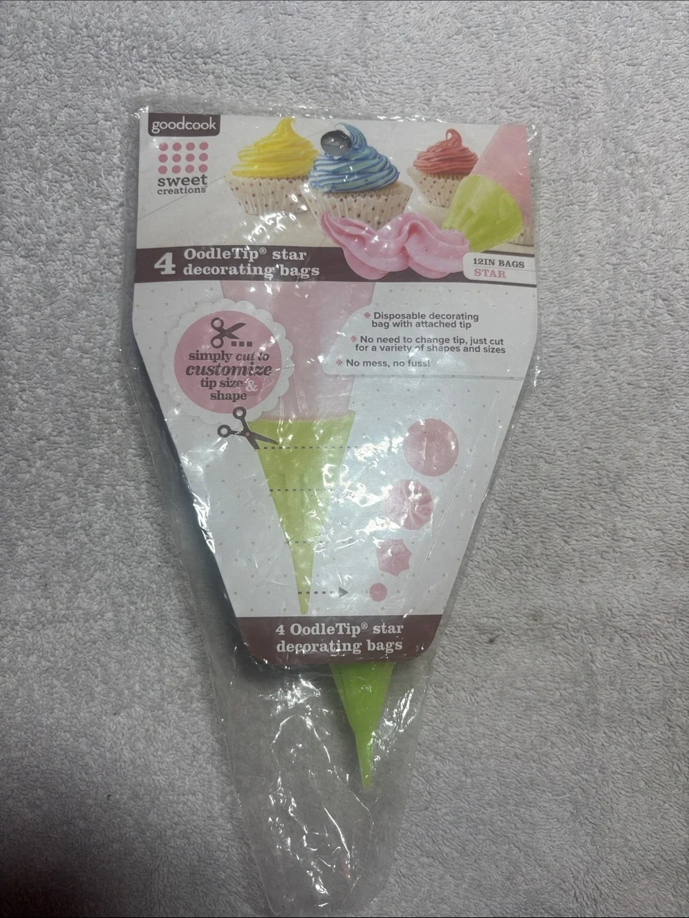 GoodCook Lime Green Star Decorating Bags - 4 Pack